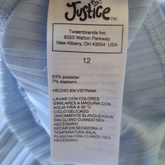 Justice girls size 12 cropped top light blue - Picture 4 of 6